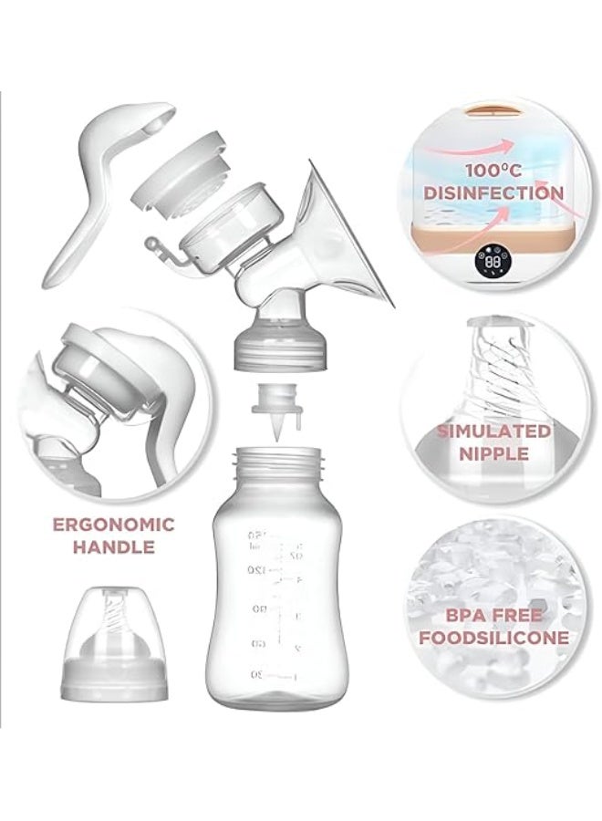 Manual Breast Pump Light Weight and Easy Breast Sucking with one Hand and Baby Feeding Pump - Image 3